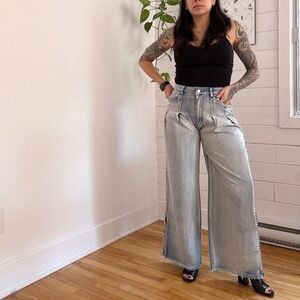 POL wide leg studded jeans